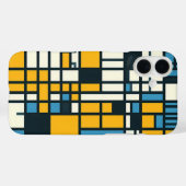 Modern Grid Abstraction – Mondriaan geïnspireerde Case-Mate iPhone Case (Achterkant (horizontaal))