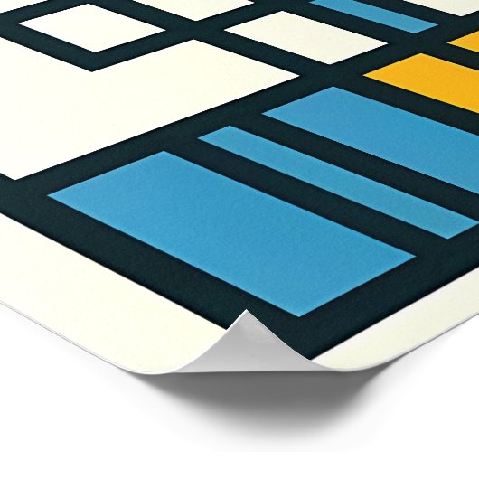 Modern Grid Abstraction – Mondriaan geïnspireerde Poster (Hoek)