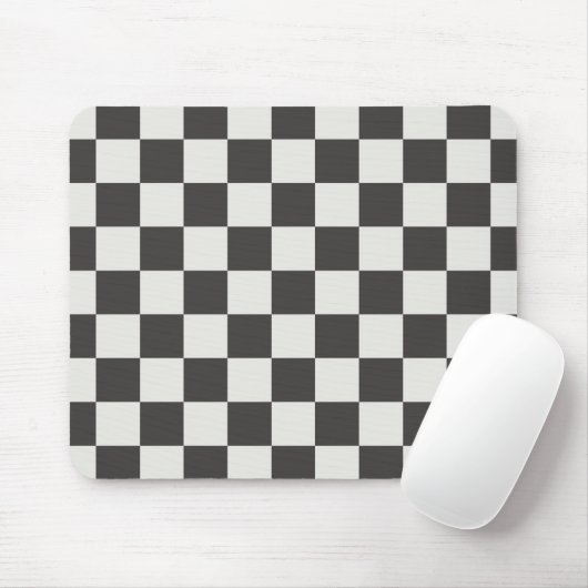 Modern Grid Charcoal & Cream Check Muismat (Met muis)
