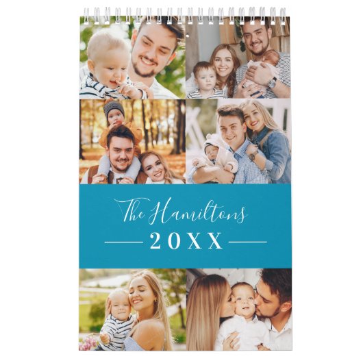 Modern Grid Collage Fotofamilie 2025 Kalender (Hoes)