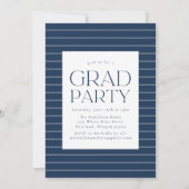Modern Grid Navy 9 Photo Collage Graduation Party Kaart (Achterkant)