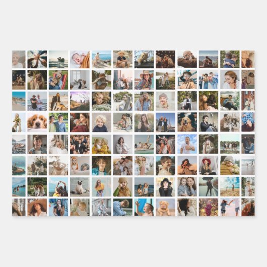Modern Grid Photo Collage 'Create your Own' Inpakpapier Vel (Voorkant 2)