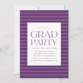 Modern Grid Purple 9 Photo Graduation Party Kaart (Achterkant)