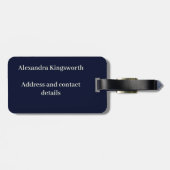 Modern Grieks blauw-wit patroon Bagagelabel (Achterkant horizontaal)