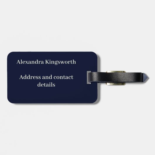 Modern Grieks blauw-wit patroon Bagagelabel (Achterkant horizontaal)