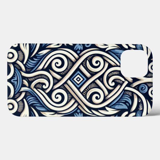 Modern Grieks blauw-wit patroon Case-Mate iPhone Case (Achterkant (horizontaal))