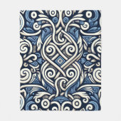 Modern Grieks blauw-wit patroon Fleece Deken (Voorkant)