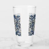 Modern Grieks blauw-wit patroon Glas (Rechts)