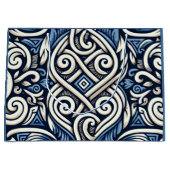 Modern Grieks blauw-wit patroon Groot Cadeauzakje (Voorkant)