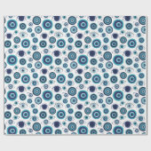 Modern Grieks Evil Eye Patroon Wrapping Paper Cadeaupapier (Vlak)