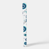 Modern Grieks Kwaad Oog Blauw Wit Monogram Case-Mate iPhone Case (Achterkant / Links)