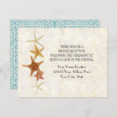 Modern Grieks sleutelpatroon Starfish Beach Weddin Kaart (Voorkant / Achterkant)