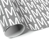 Modern grijs, aangepast initiaal monogram cadeaupapier (Rol Hoek)