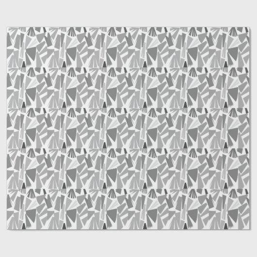 Modern grijs Abstract geometrisch patroon Cadeaupapier (Vlak)