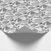 Modern grijs Abstract geometrisch patroon Cadeaupapier (Hoek)