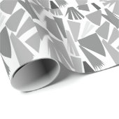 Modern grijs Abstract geometrisch patroon Cadeaupapier (Rol Hoek)