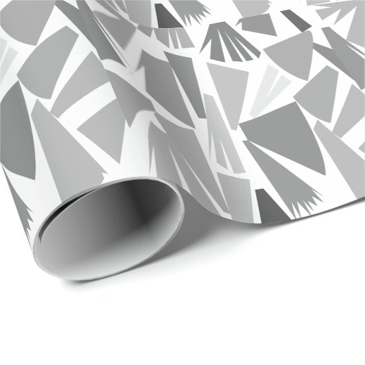 Modern grijs Abstract geometrisch patroon Cadeaupapier (Rol Hoek)