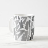 Modern grijs Abstract geometrisch patroon Koffiemok (Voorkant links)