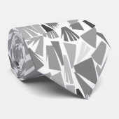 Modern grijs Abstract geometrisch patroon Stropdas (Opgerold)