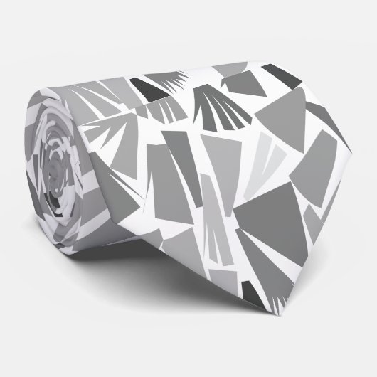 Modern grijs Abstract geometrisch patroon Stropdas (Opgerold)