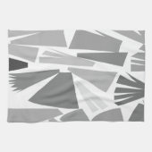 Modern grijs Abstract geometrisch patroon Theedoek (Horizontaal)