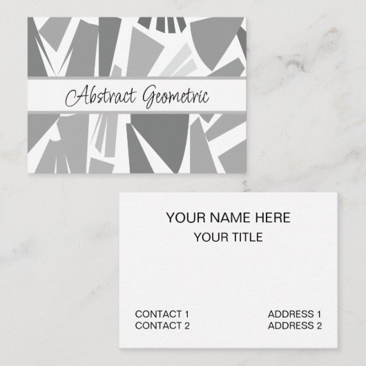 Modern grijs Abstract geometrisch patroon Visitekaartje (Voorkant / Achterkant)