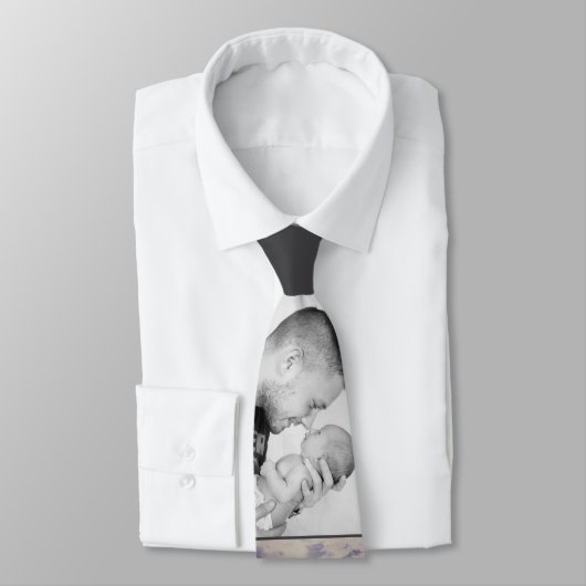 Modern Grijs Beste Vader Ooit Vaderdag 2 Foto's Stropdas (Gebonden)