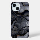 Modern grijs Blackgold Marble Monogram Gepersonali Case-Mate iPhone Case (Achterkant)