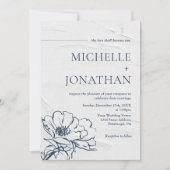 Modern Grijs Blauw Eenvoudig Roos Christelijke Bru Kaart (Voorkant)