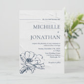 Modern Grijs Blauw Eenvoudig Roos Christelijke Bru Kaart (Staand voorkant)