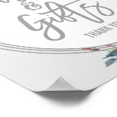 Modern grijs | Bloemenkrans Kaarten en Cadeaus Bor Poster (Hoek)