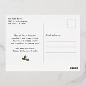 Modern grijs botanisch blad 3 foto folie feestdagen briefkaart (Achterkant)