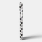 Modern grijs chevron geometrisch patroon monogram Case-Mate iPhone case (Achterkant / Links)