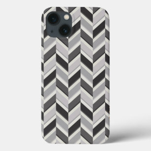 Modern grijs chevron geometrisch patroon monogram Case-Mate iPhone case