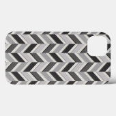 Modern grijs chevron geometrisch patroon monogram Case-Mate iPhone case (Achterkant (horizontaal))