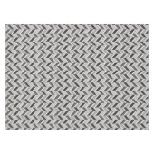 Modern grijs chevron geometrisch patroon monogram tafelkleed (Voorkant (Horizontaal))
