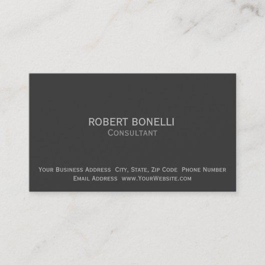 Modern grijs eenvoudig consultant Visitekaartje (Voorkant)
