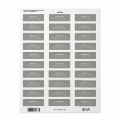 Modern grijs eenvoudige achternaam retouradres etiket (Full Sheet)