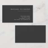 Modern grijs Elegant Eenvoudig Visitekaartje (Voorkant / Achterkant)
