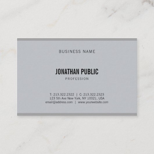 Modern grijs Elegant Eenvoudige Sjabloon Professio Visitekaartje (Achterkant)