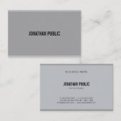 Modern grijs Elegant Eenvoudige Sjabloon Professio Visitekaartje (Voorkant / Achterkant)
