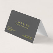 Modern grijs en geel vet visitekaartje (Achterkant)