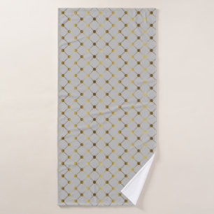 Modern grijs en gouden puntenraster badhanddoek