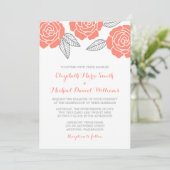 Modern grijs en koraal Roos huwelijksuitnodigingen Kaart (Staand voorkant)