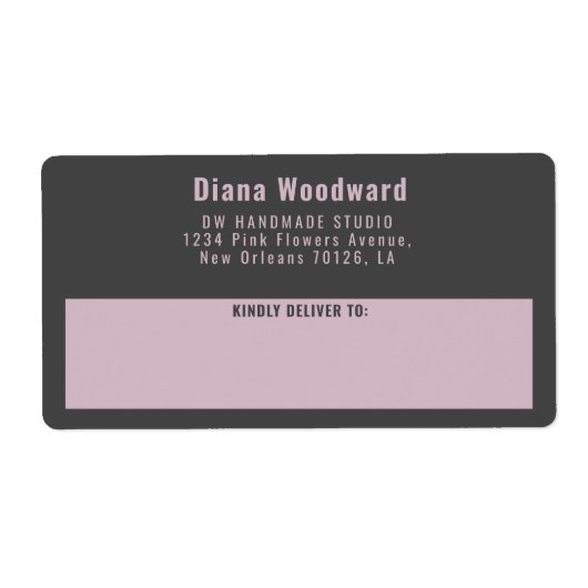 Modern grijs en Mauve verzending Etiket (Voorkant)