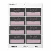 Modern grijs en Mauve verzending Etiket (Full Sheet)