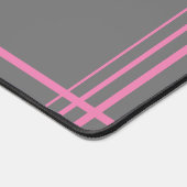 Modern Grijs en Roze Monogram Bureaumat (Hoek)