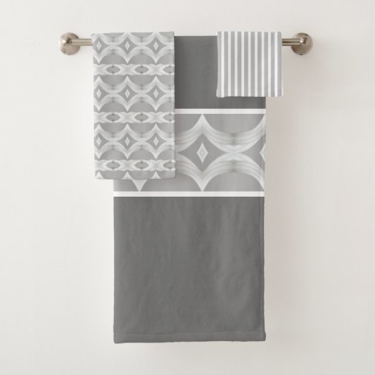 Modern grijs en wit bad handdoek (Insitu)