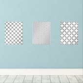Modern grijs en wit geometrisch Abstract Muurkunst Sets (Houten vloer)