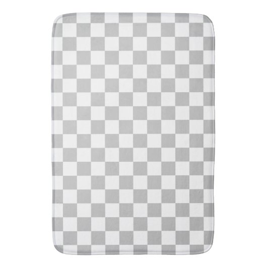 Modern grijs en wit geruit badmat (Voorkant Verticaal)